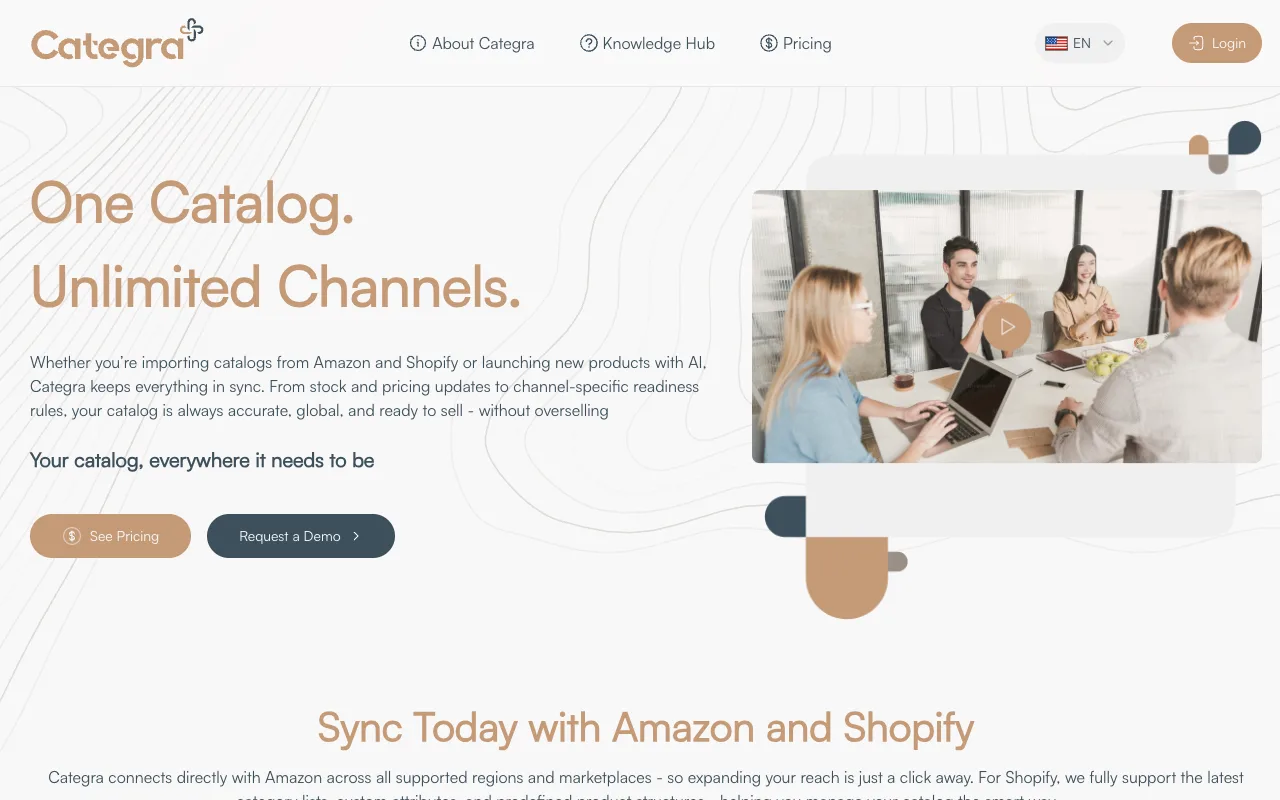 Categra website screenshot